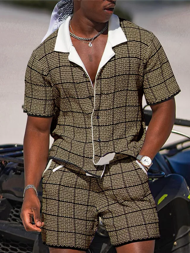 

Новинка 2024 мужская одежда мужские летние мужские Гавайские комплекты рубашек с коротким рукавом футболки с графическим рисунком спортивный костюм мужские короткие комплекты