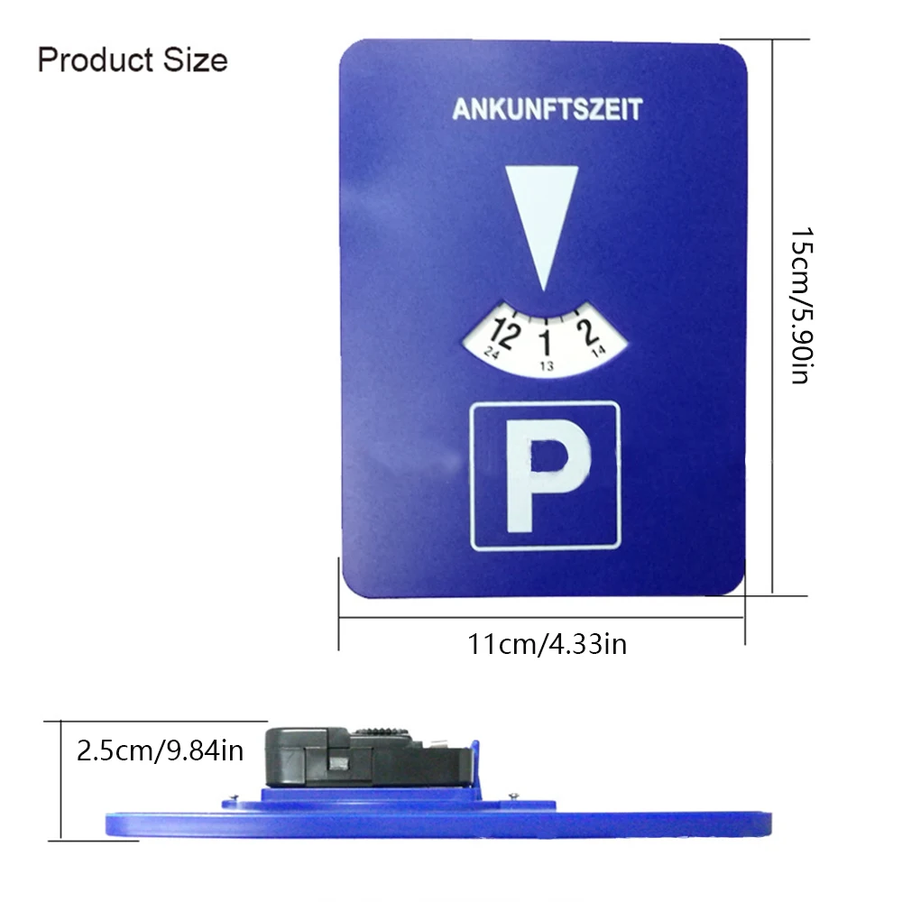 Germany Parking Meter Clockwork Time Display 24 Hours Temporary Parking Card Car Interior Electronic Movable Parking Accessories
