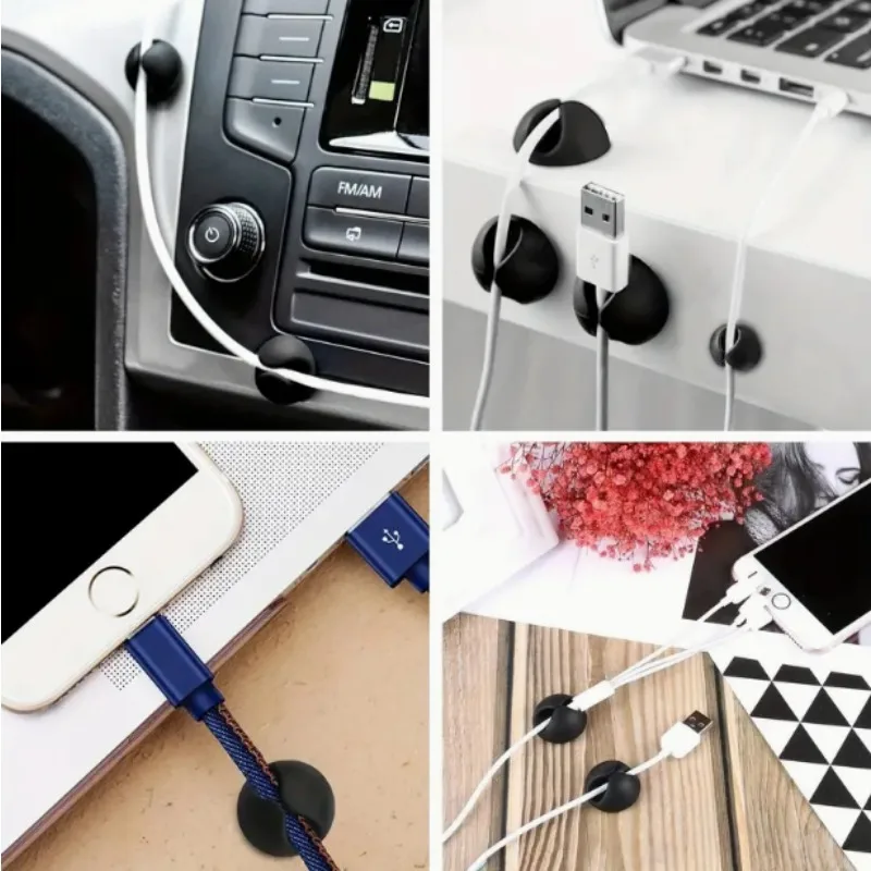 Cable Organizer 5PCS Cable Wire Managers Storage Desktop Cable Organizer Clip Desk Set Wire Usb Charger Earphone Holder