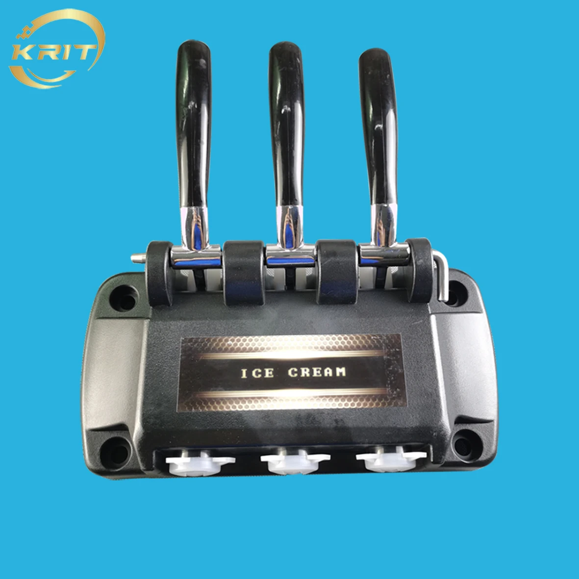 Ice Cream Machine Parts Complete Front Panel Spare Parts Black Valve Block For YKF Ice Cream Makers Soft Serve Machines Fittings With Handles And Caps