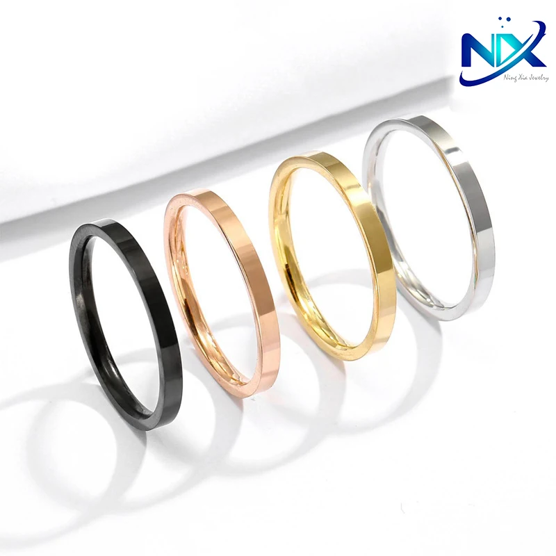 

Korean New Multicolor Simple Smooth Plain Ring Couples Stainless Steel Titanium Steel Rings Fashion Jewelry Gift Wholesale