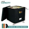 Vinyl Record Storage Box for up to 50+ 12-Inch Albums, Records Crate, LP Album Storage, Fabric Storage Boxes with Lids 6