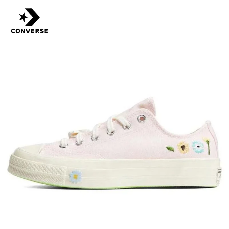 thumbnail image 1 of Zapatillas Converse de caña baja, sencillas, fáciles de llevar, duraderas y transpirables, de lona, de los años 70, para hombre y mujer, en color rosa, 1 of 4