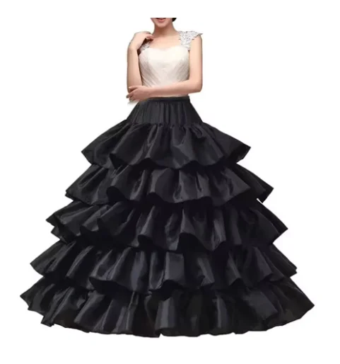 ตัวเลือกสินค้า ผู้หญิง Lolita Hollow Lotus Leaf Lace Bird Cage กระดูกปลากระโปรงคอสเพลย์ชุดกระโปรง Petticoat เจ้าสาวงานแต่งงานชุดซับ
