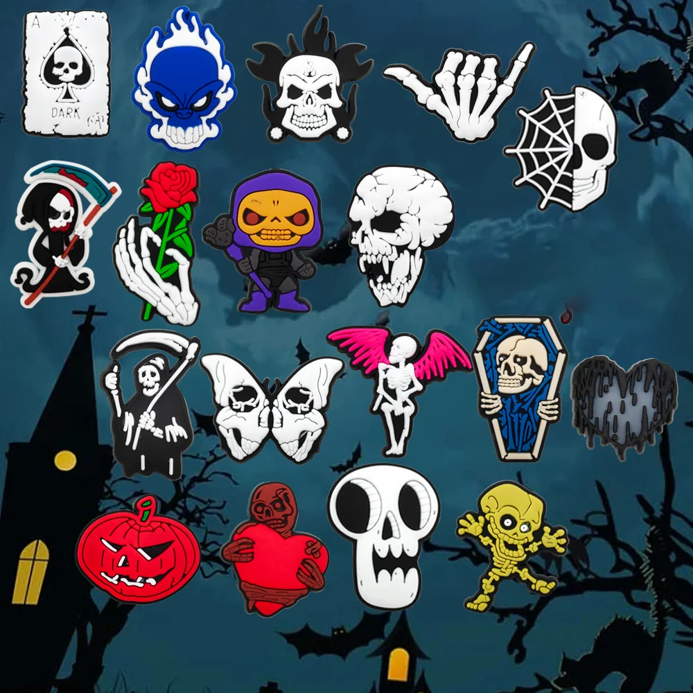 

Cute For Halloween Series Shoe Charms Fit to Sandals and Slippers Decorations with Pins PVC Shoe Accessories