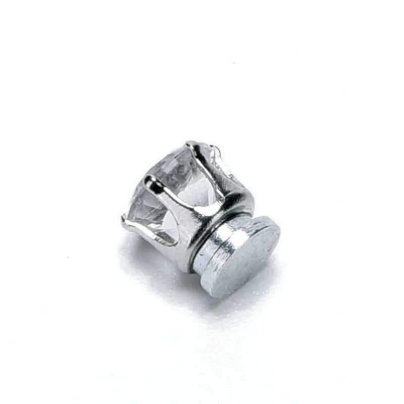 White Black Magnetic Magnet Ear Stud Easy Use Crystal Stone Stud Earrings For Women Men Earrings Clip On No Ear Hole Gift 1 Pair 6