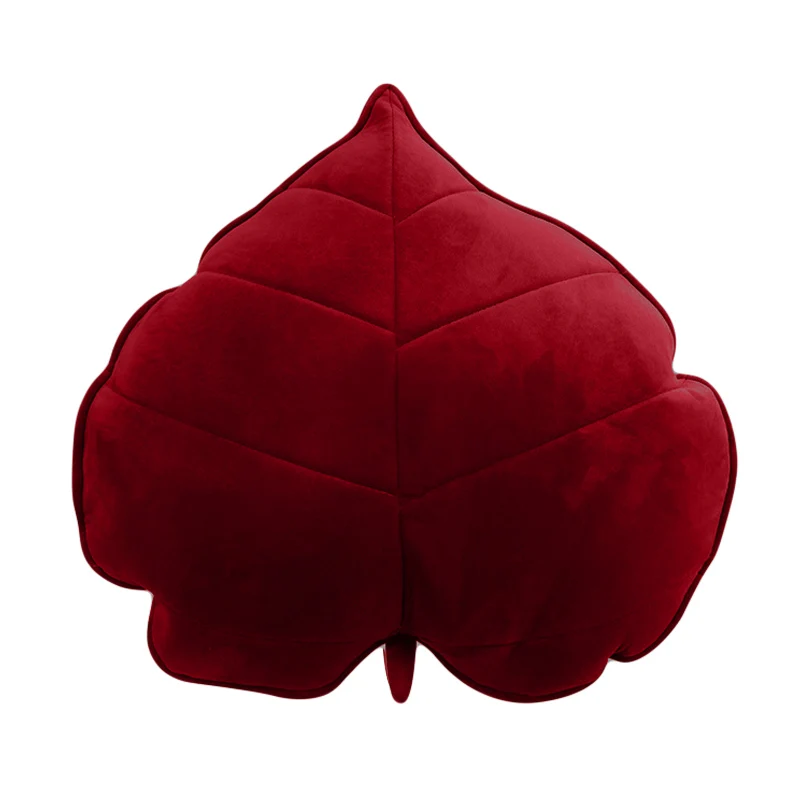 Creative Heart Shape Leaves Kids Pillow 3D Simulation Stuffed Plush Throw Pillow Home Decor Bedroom Sofa Pillow Car Cushion Gift