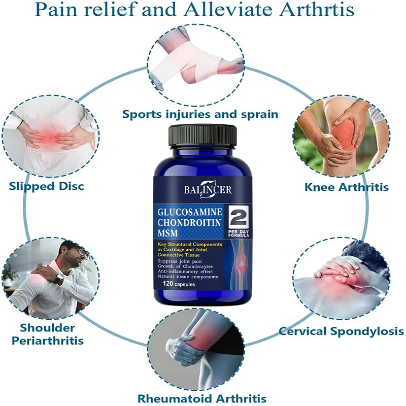 Glucosamine Chondroitin Relieves Joint Inflammation Supports Cartilage Repair Dietary Supplement Bone Health Complex glucosamine chondroitin supplement