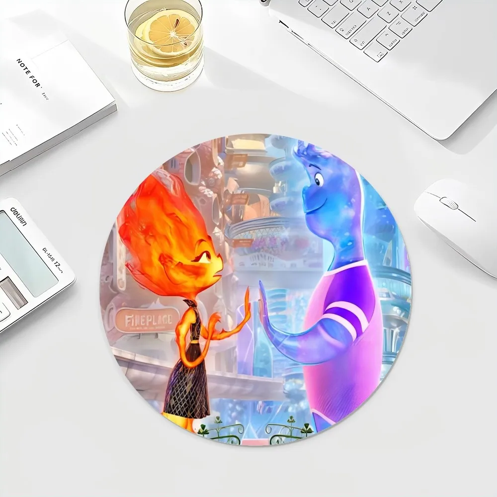 Cartoon E-Elemental SAnimation Round Office Student Gaming Thickened Writing Pad  Cushion Mouse Pad Padmouse Desk Play Mats 4