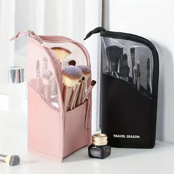 A Spacious Vertical Eyebrow Pencil Case, a Portable Organizer Bag for Makeup, Perfect for Women - Easy to Use And Carry.