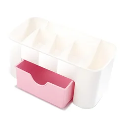 Nail Art Organizer Container for Cotton Pads and Accessories (Pink)