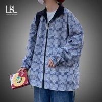 LBL Fashion Bear Printed Two Side Wear Jacket Men Hooded Windbreaker Men's Jacket 2022 Spring Streetwear Hip Hop Outfits Coats 1