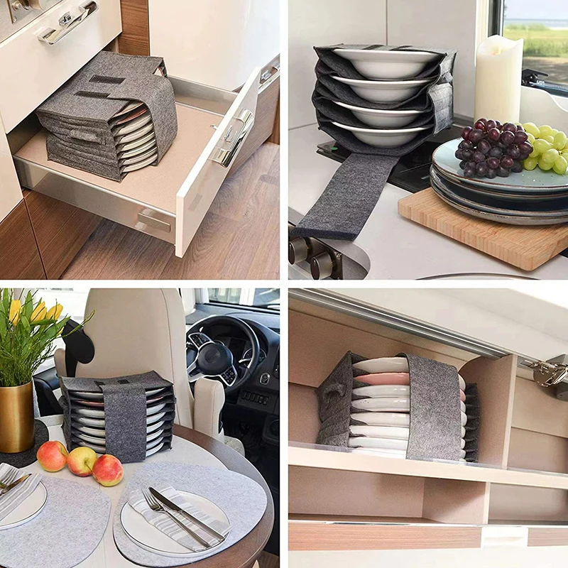 Kitchen Storage Bag Glass Cup Rack Cooking Plate Soup Spoon Case Dish Fabric Holder Travel Kitchen Accessories Shelf Organizer 5