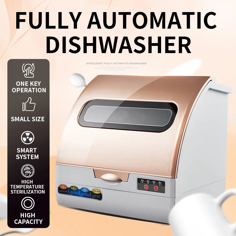 800W Intelligent automatic dishwasher home desktop mini small air dry smart dishwasher  machine - AliExpress