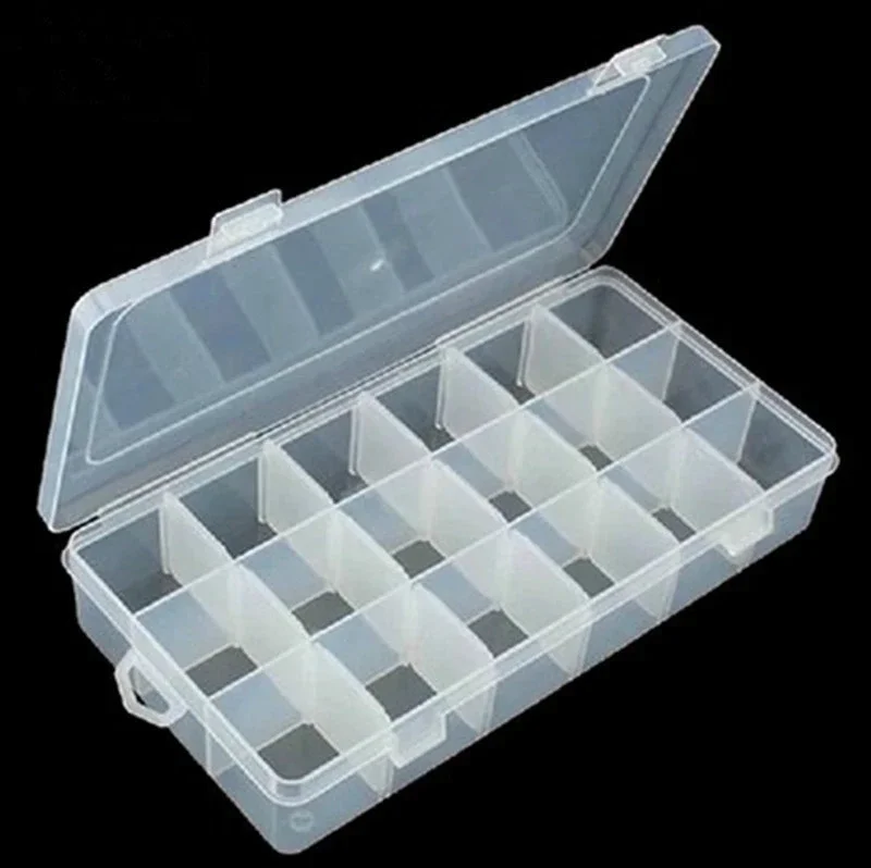 New 18 Slots Cells Colorful Portable Jewelry Tool Storage Box Container Ring Electronic Parts Screw Beads Organizer Plastic Case