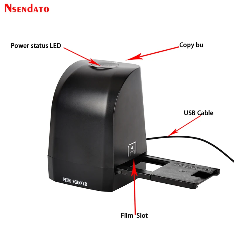 35mm 135mm Portable Film digital Scanner 8MP Color Photo Scanner Convert Save Film Negatives & Slides Directly on Your Computer