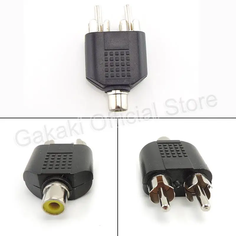 

2 RCA Y Splitter connector AV Audio Video Plug Converter cable Male Female Plug 2 in 1 Adapter
