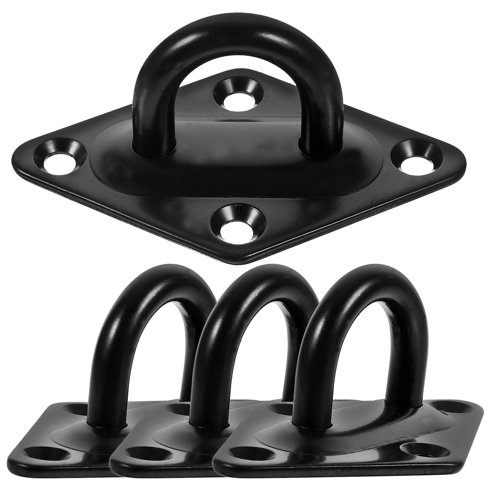 4 Pcs Pad Eye Plate Hook Stainless Steel Ceiling Hooks U Hooks Wall Mounted Black For Hanging Pad Eyes Plate