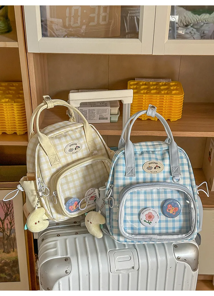 Kawaii Pastel Grid Harajuku Ita Tote Bag