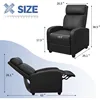 Living Room Massage recliner Adjustable PU leather recliner Home Theater seat Modern adult single sofa with footstool, black 3