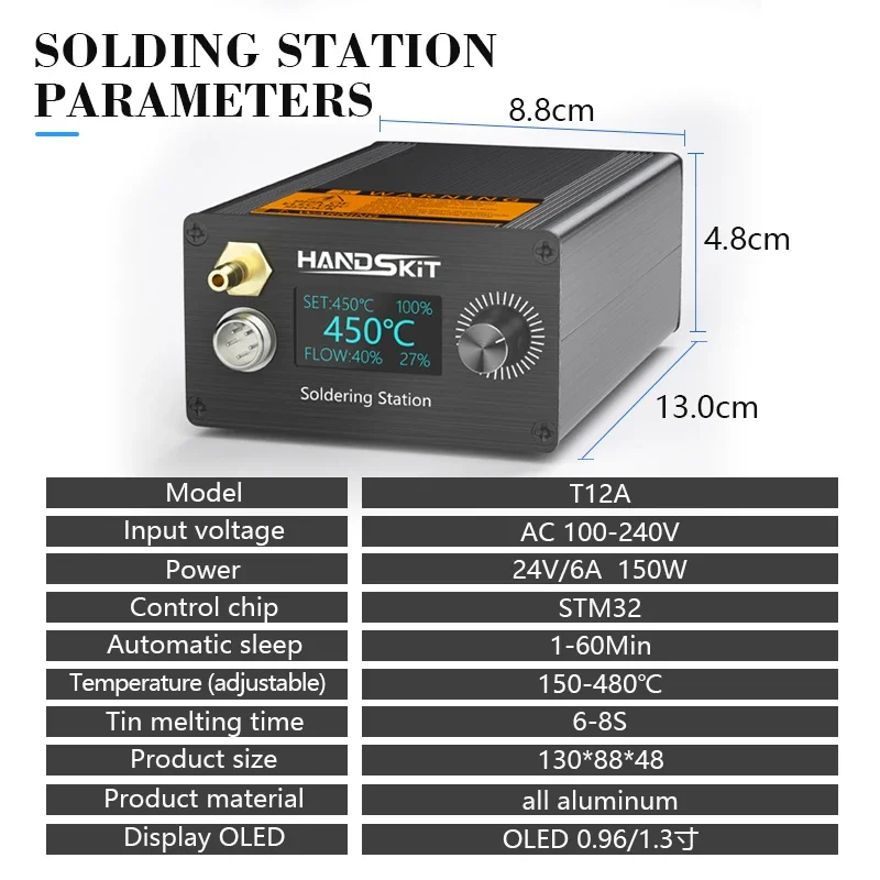 T12A Suction Tin Gun Desoldering Station Hot Air Gun Soldering Iron Suction Pen Intelligent STM 32 Soldering Station 2