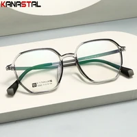 Мужская резиновая титановая оправа для очков, линзы против усталости, женские компьютерные большие очки по рецепту, оправа для очков для чтения при близорукости — изображение 2