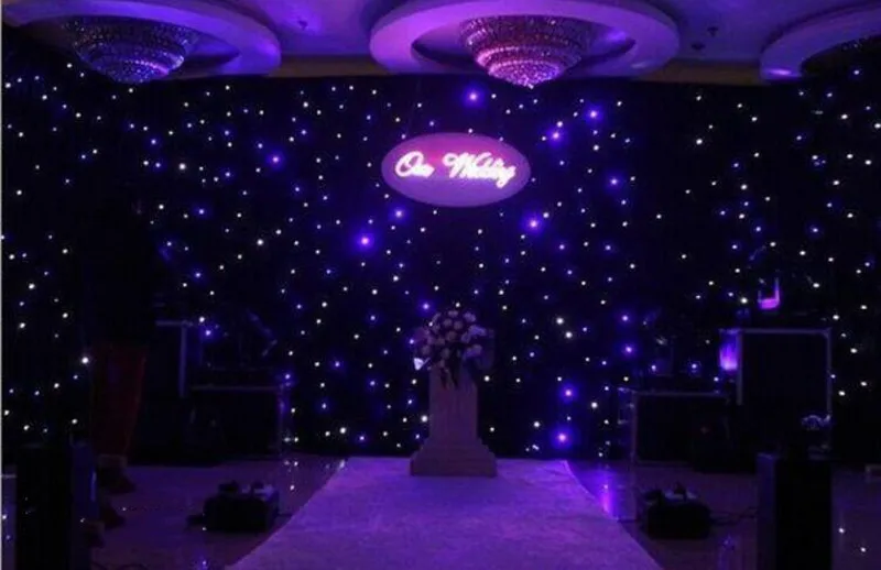 Description Picture 3 of itemTop Quality Party Backdrop Blue&White LED Star Cloth Starry Sky Curtain DMX512 Control For Stage Pub DJ Wedding Event Shown
