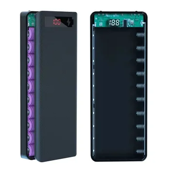 8/10*18650 Custodie per batterie di potere Supporto per batteria Portatile Dual USB Tipo C Carica Shell per iPhone Xiaomi Huawei 18650 Custodie per batterie