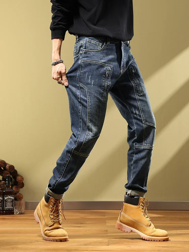 Pantaloni Da Cowboy Maschili Jeans Dritti Per Uomo Pantaloni Con Cerniera Moto Elegante Y 2K Vintage Cheap Denim Trend 2023 Spedizione Gratuita Xs