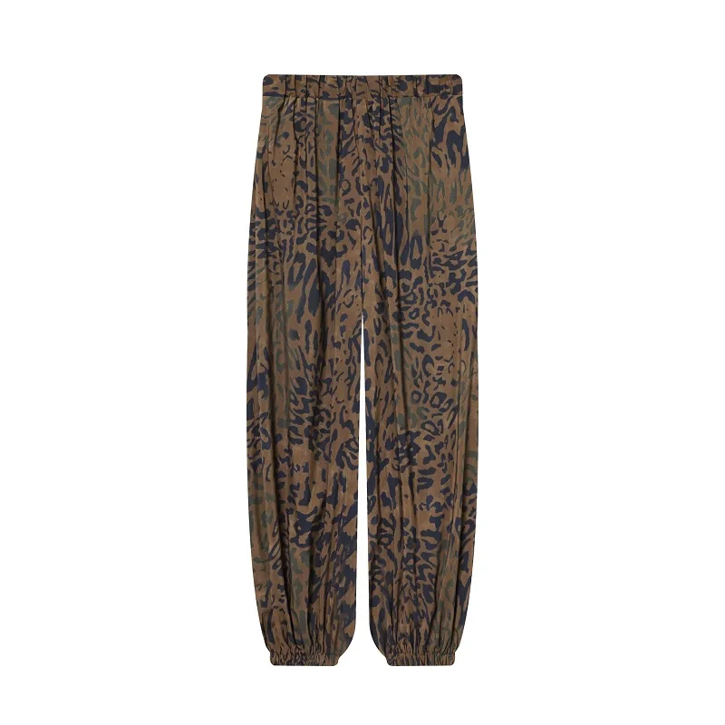 MUJER Plissee Baggy Hose Frau Print Ballon Hose Damen Transparente Hose mit weitem Bein für Frauen Mittlere Taille Lässige Damenhose – Detail 4