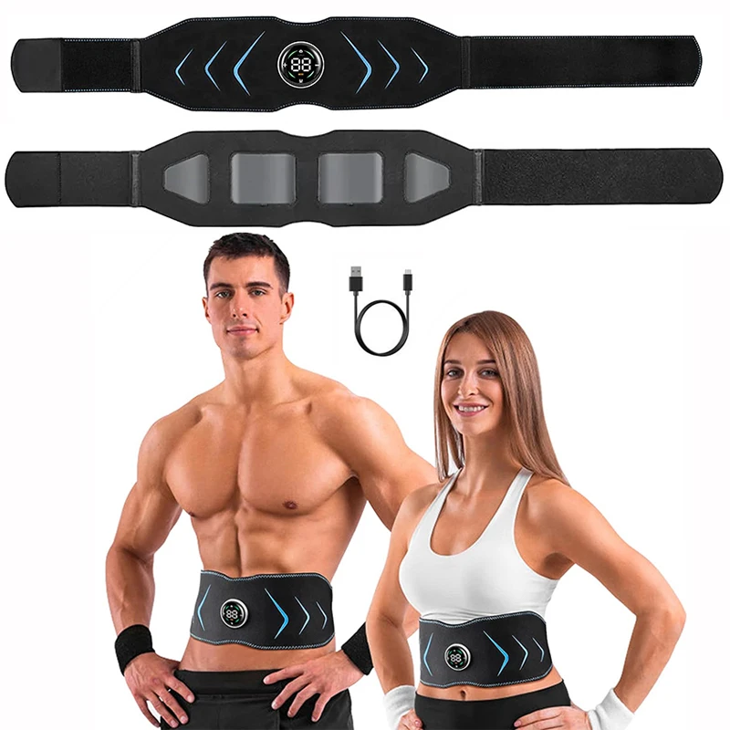 

115CM Waist Abdominal Muscle Stimulator EMS Body Abs Slimming Belt Vibration Fitness Belts Weight Loss Workout Equiment