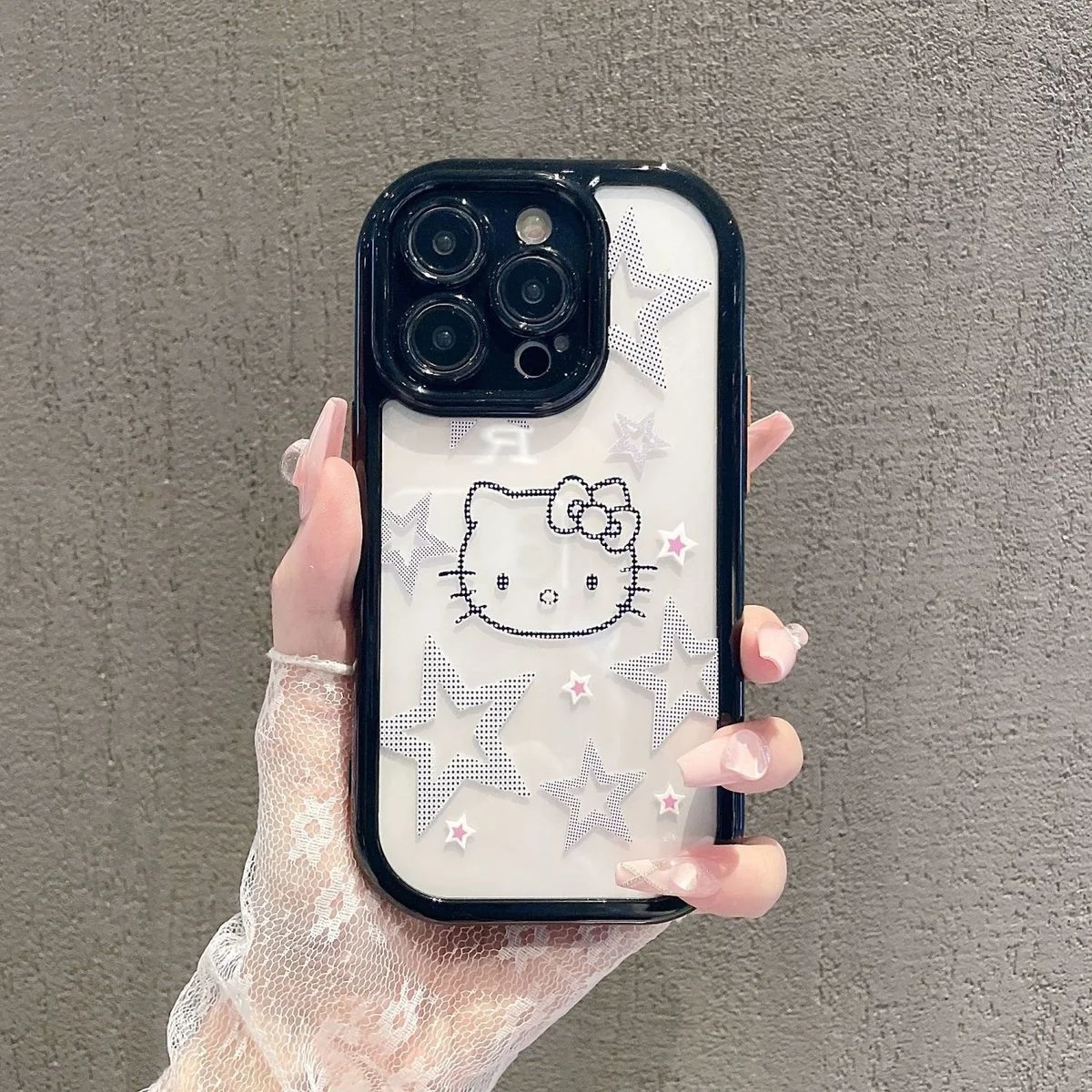 thumbnail image 1 of Sanrio Anime Cartoon Hello Kitty Y2k Star Phone Case Iphone 14 7 8 Plus Cute Cover IPhone 13 12 11 Pro Max Black White Case Y 2k, 1 of 5