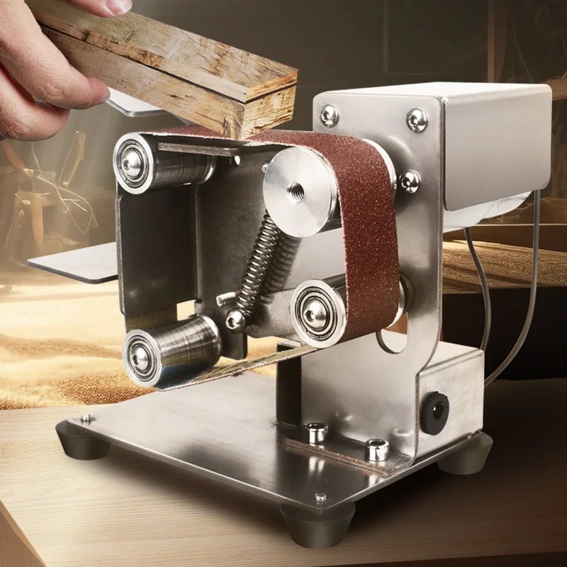 Mini Belt Sander Grinder 220v Electrical Band Grinding Machine Sharpening Machine Polish Tools