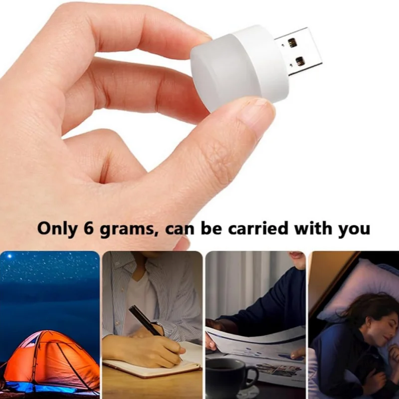 USB Night Light Mini LED Night Light USB Plug Lamp Power Bank Charging Book Lights Small Round Reading mini led night light