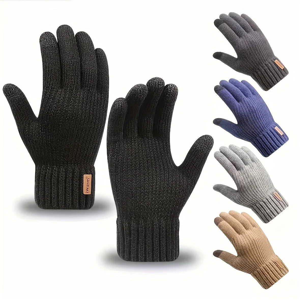 Gants Chauds De Couleur Unie