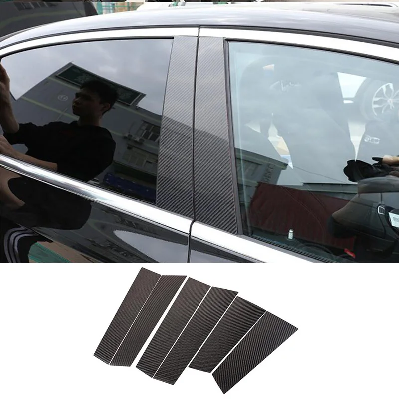 

Real Carbon Fiber Car Window B C Pillars Decorate Cover Car Accessories Styling Trim For Mercedes-Benz E Class W213 17-20