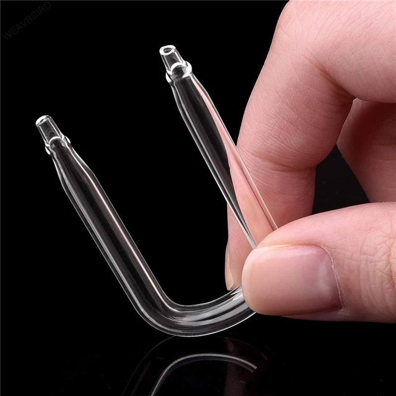 Aquarium U Shaped Air Pipe Connector Fish Tank Co2 Oxygen Tube Check Valve Glass Tube For Co2 Diffuser Air Pump Accessories aquarium tubing connectors aquarium air pipeline