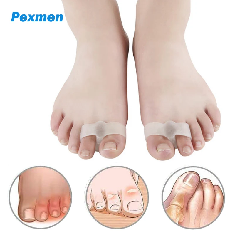

Pexmen 2Pcs Soft Gel Bunion Corrector Big Toe Separator for Hallux Valgus Bunionette Calluses Blister and Overlapping Hammer Toe