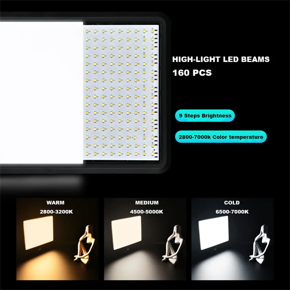 Led Fotografia Vídeo Light Iluminação Painel Photo Studio Lâmpada Kit para Shoot Live Streaming Luzes de Preenchimento 2800k7000k - Image 5