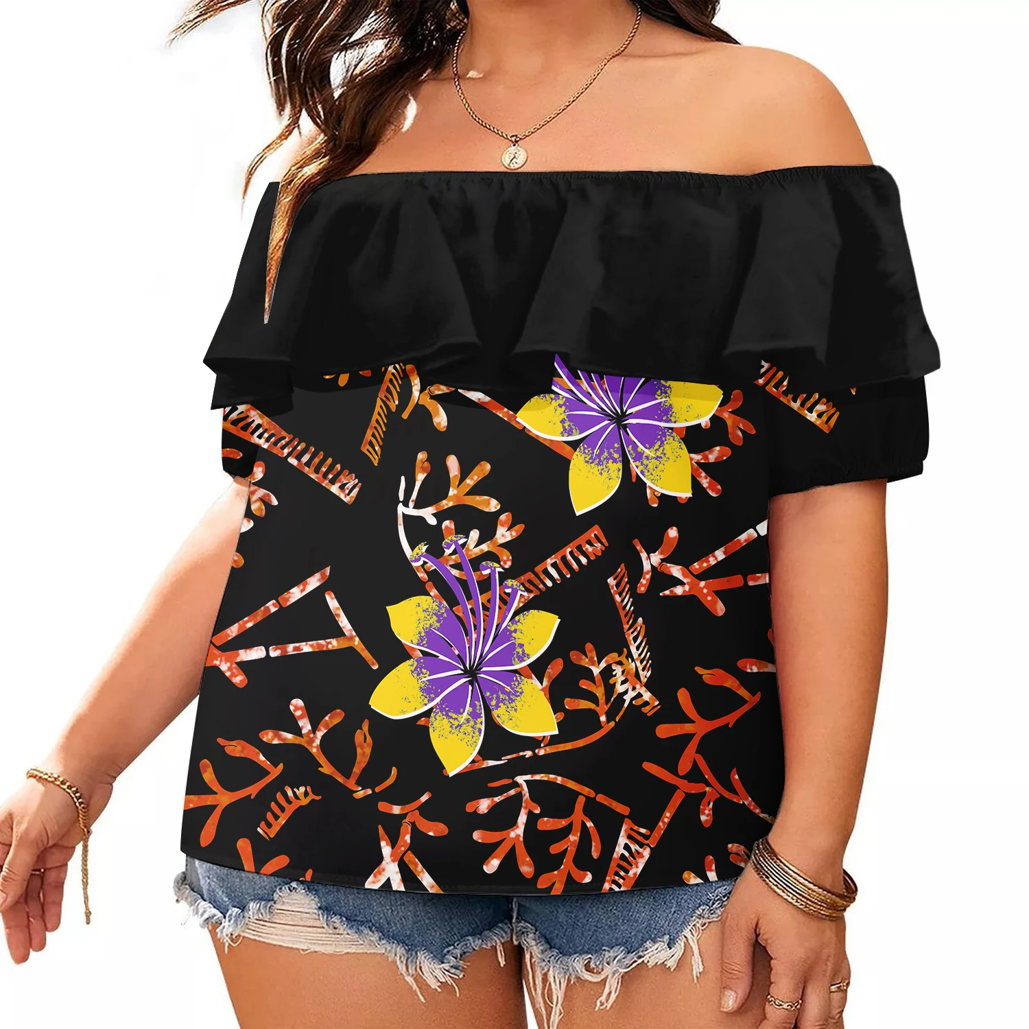 Top verde con hombros descubiertos para mujer, blusas informales