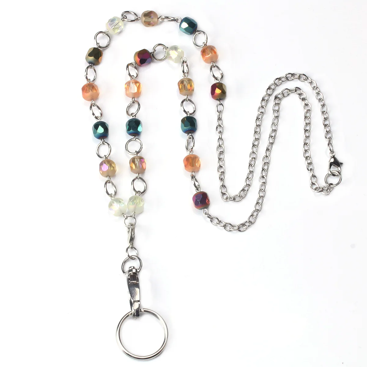 Women's Stylish Blue Beaded Lanyard with ID Badge Holder