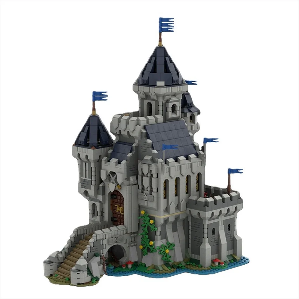 Castello Medievale Europeo Black Falcon Knight'S Castle Modello Moc Building Block Model Kit Regalo Di Compleanno Giocattolo 31120