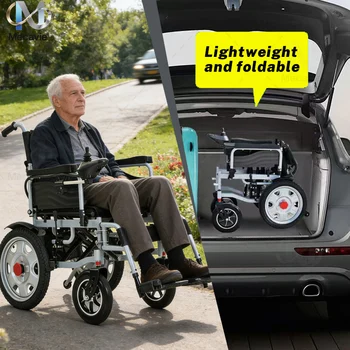 Sedia a rotelle elettrica, scooter per mobilità a quattro ruote intelligente, completamente automatico, pieghevole e leggero per anziani disabili.