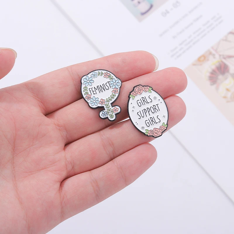 Girl Power Enamel Pins The Future is Female Lapel Badges Pin Backpack  Sweater Accessories Pin Uterus Brooches for Friends Gifts