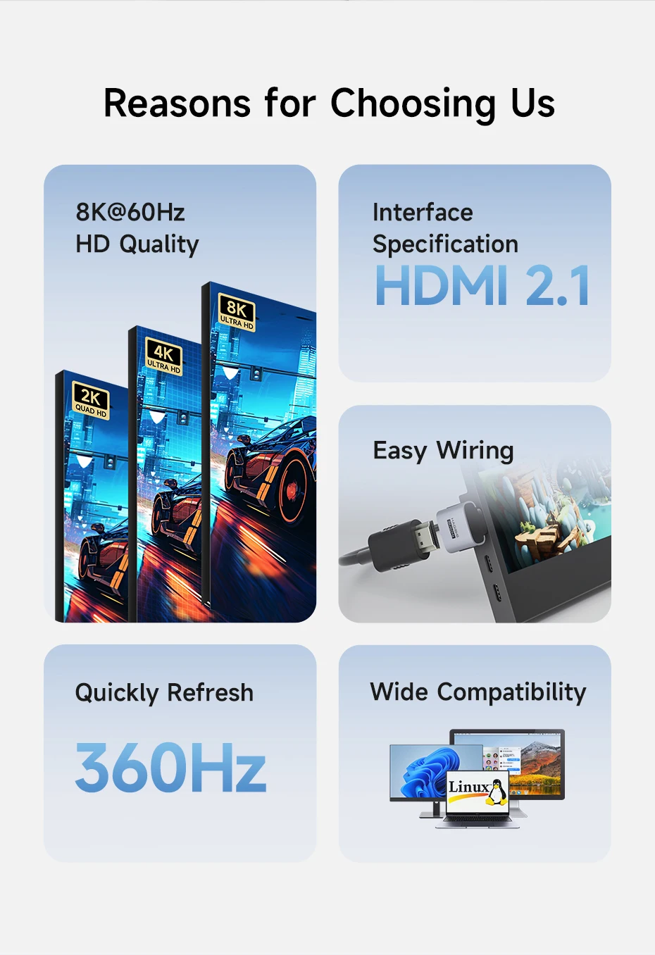 Hagibis HDMI 2.1 90° Right Angle Male to Female Adapter