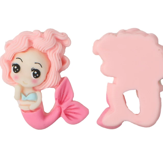 Aranyos Sellő Hercegnő Lapos Hátsó Gyanta Kabochonok Scrapbooking Diy Ékszer -Kézműves Dekorációs Kiegészítők 6Dcs -Hq02 - Image 6