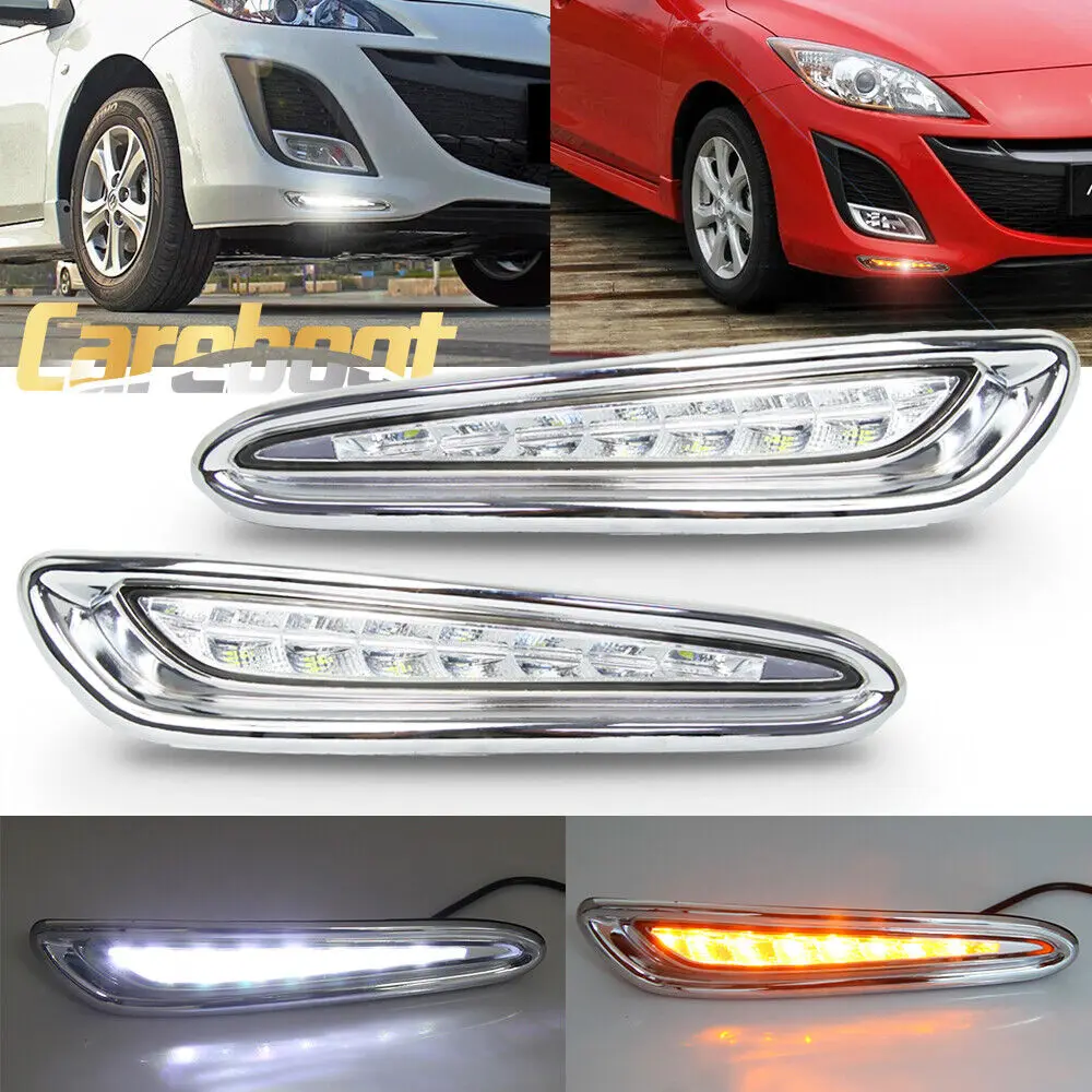 1 Pair For Mazda 3 Mazda3 2010 2011 2012 2013 LED DRL Daytime Running