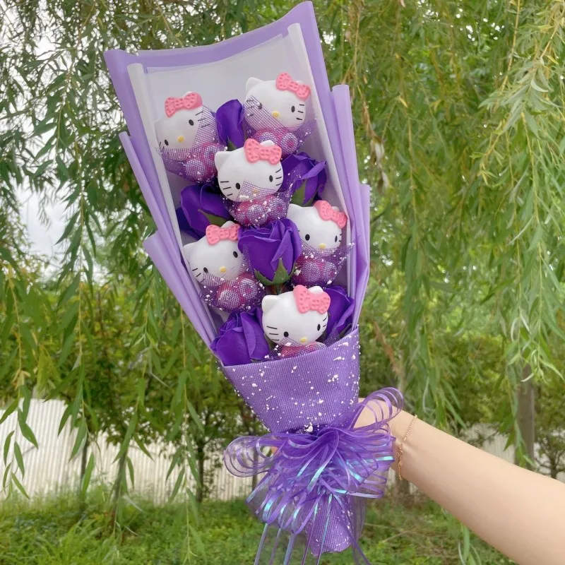 Hello Kitty Bouquet Cartoon Cat Plush Doll Toy Stuffed Animals Creative Gifts