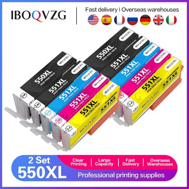 IBOQVZG-2Set-PGI550-Compatible-ink-Cartridge-For-Canon-PIXMA-IX6850 ...