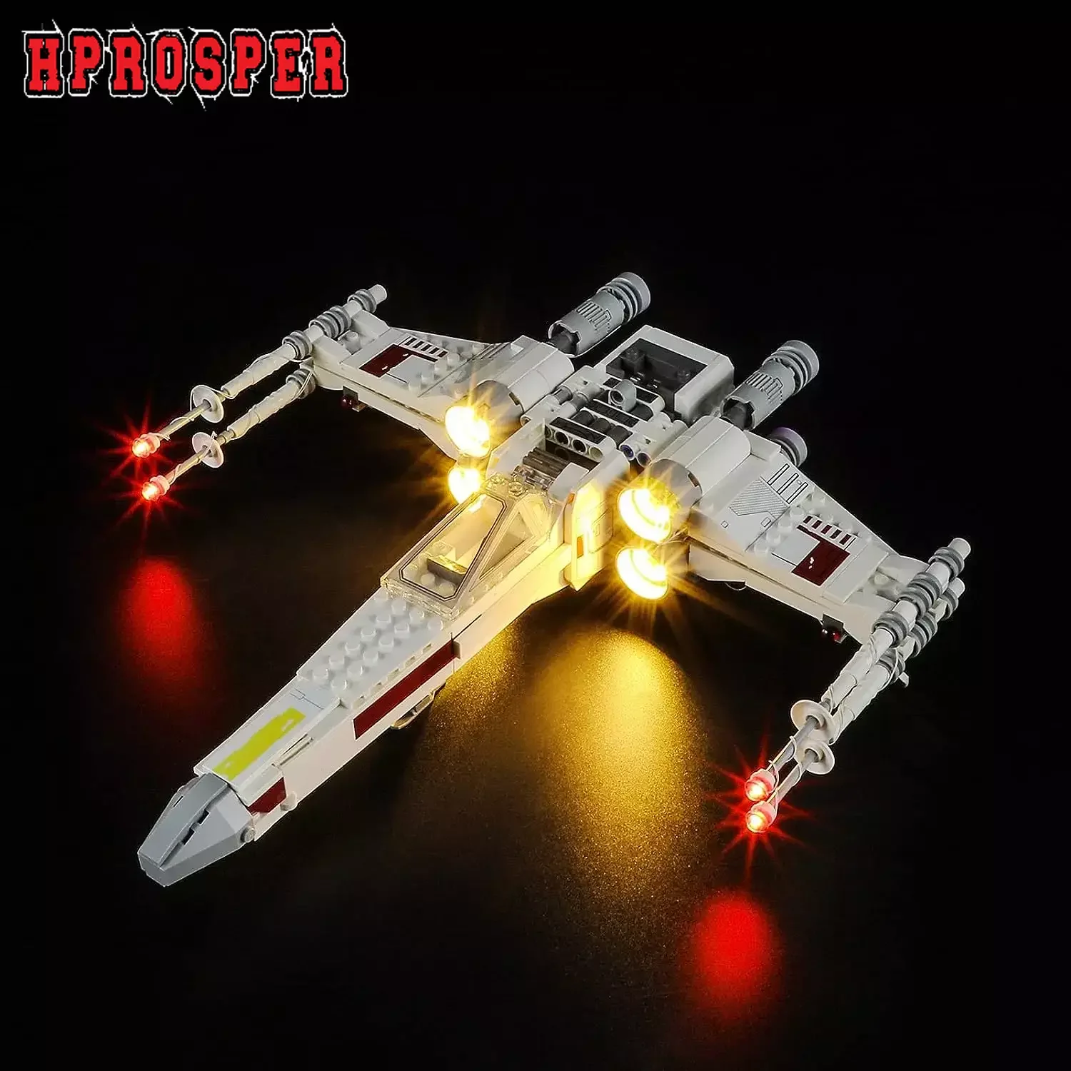 

Hprosper LED Light For 75301 Luke Skywalker’s X-Wing Fighter Decorative Lamp With Battery Box (Not Include Lego Building Blocks)